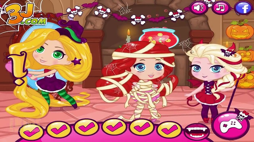 Baby Disney Princesses Elsa Rapunzel and Ariel Fun Halloween Makeover and Dress Up Game for Kids-TIaJzELN1H0
