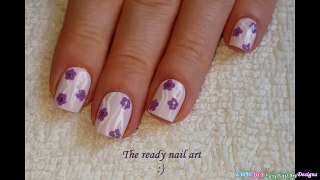 Lavender Pink FLOWER NAIL ART With Curvy Lines-SvRFx12QE7c