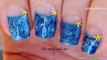 NEEDLE NAIL ART #27 - Blue Aquatic Dry Marble Nails-NpC3vGDhuho