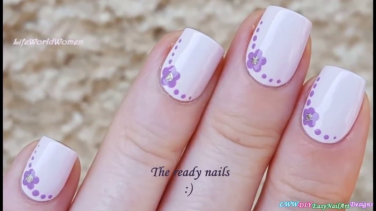 TOOTHPICK NAIL ART #22 - Lavender Pink Side Flower Nails-7sexOt4o ...
