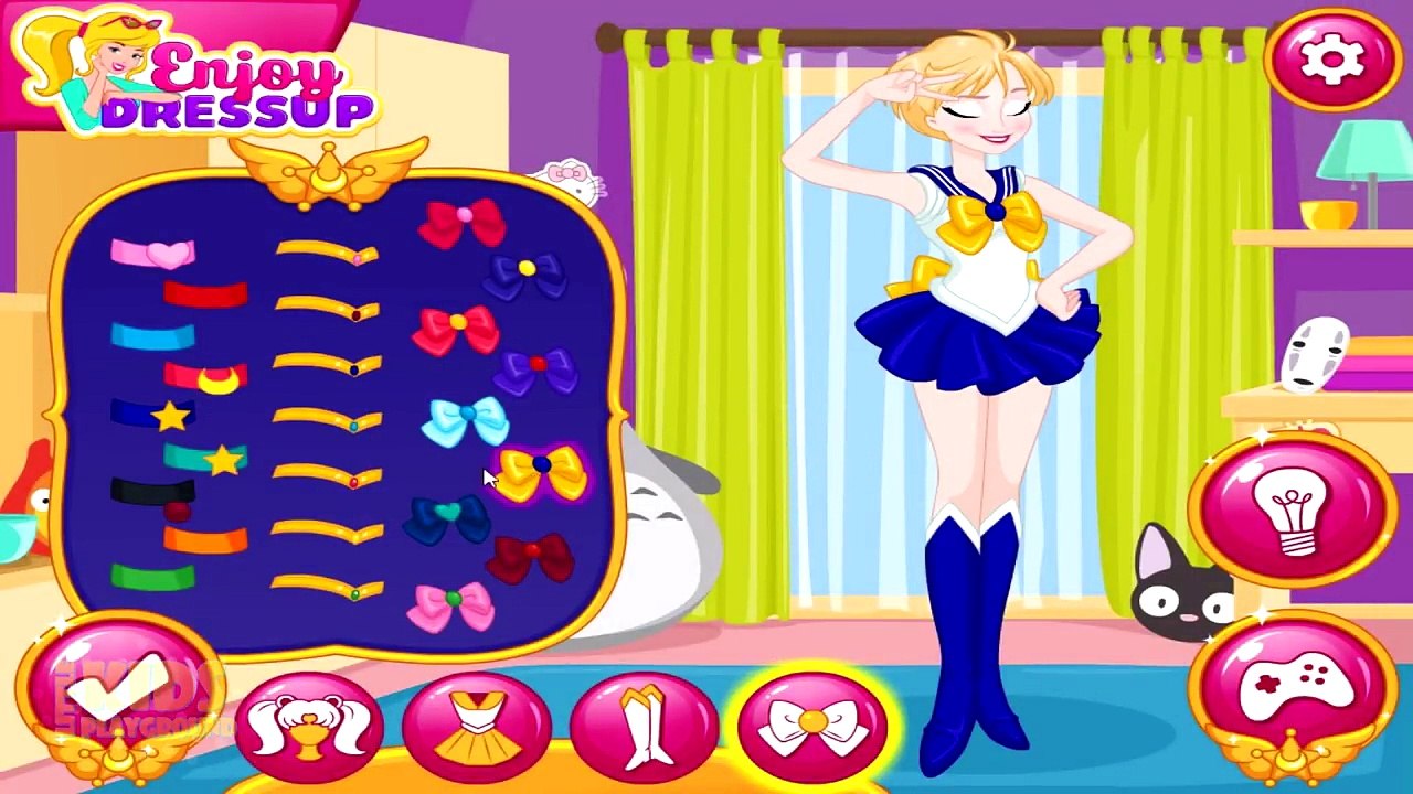 Disney Princess Elsa Anna Rapunzel Ariel Cinderella as Sailor Moon Cosplay Challenge Dress Up Game-0qtdESnO1Ps