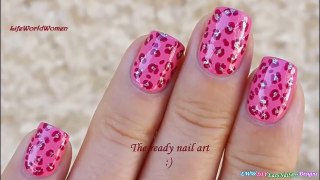 TOOTHPICK NAIL ART #27 _ Pink & Gold Leopard Nails-gLq5e4NDdjM