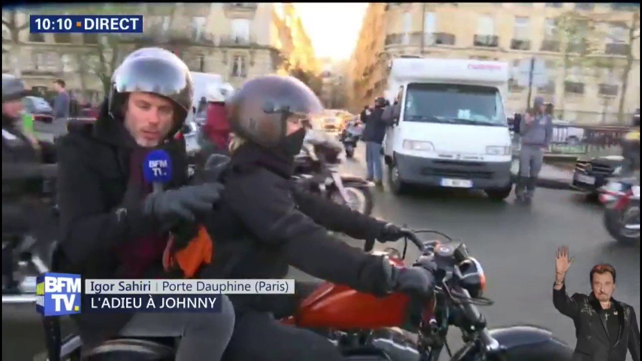 BFMTV avec les bikers qui vont rendre hommage à Johnny Hallyday