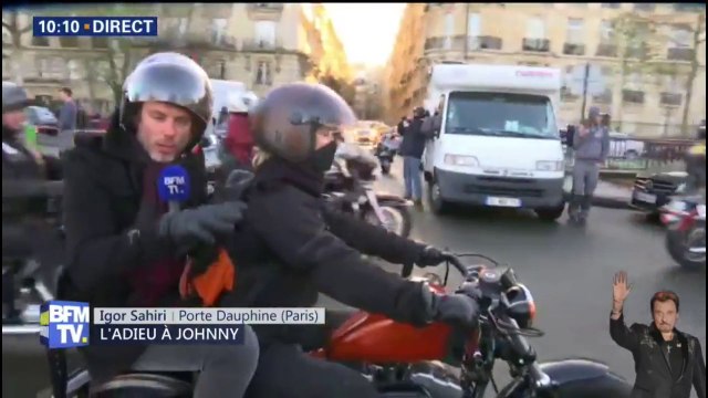 BFMTV avec les bikers qui vont rendre hommage à Johnny Hallyday