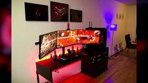 Ultimate Red Black Themed Gaming Setup Desk Tour 2017