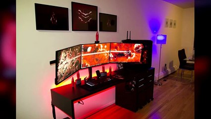 Ultimate Red & Black Themed Gaming Setup Desk Tour 2017