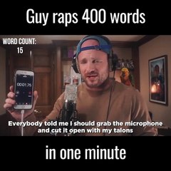 Il réussit à rapper 400 mots en moins d’1 minute