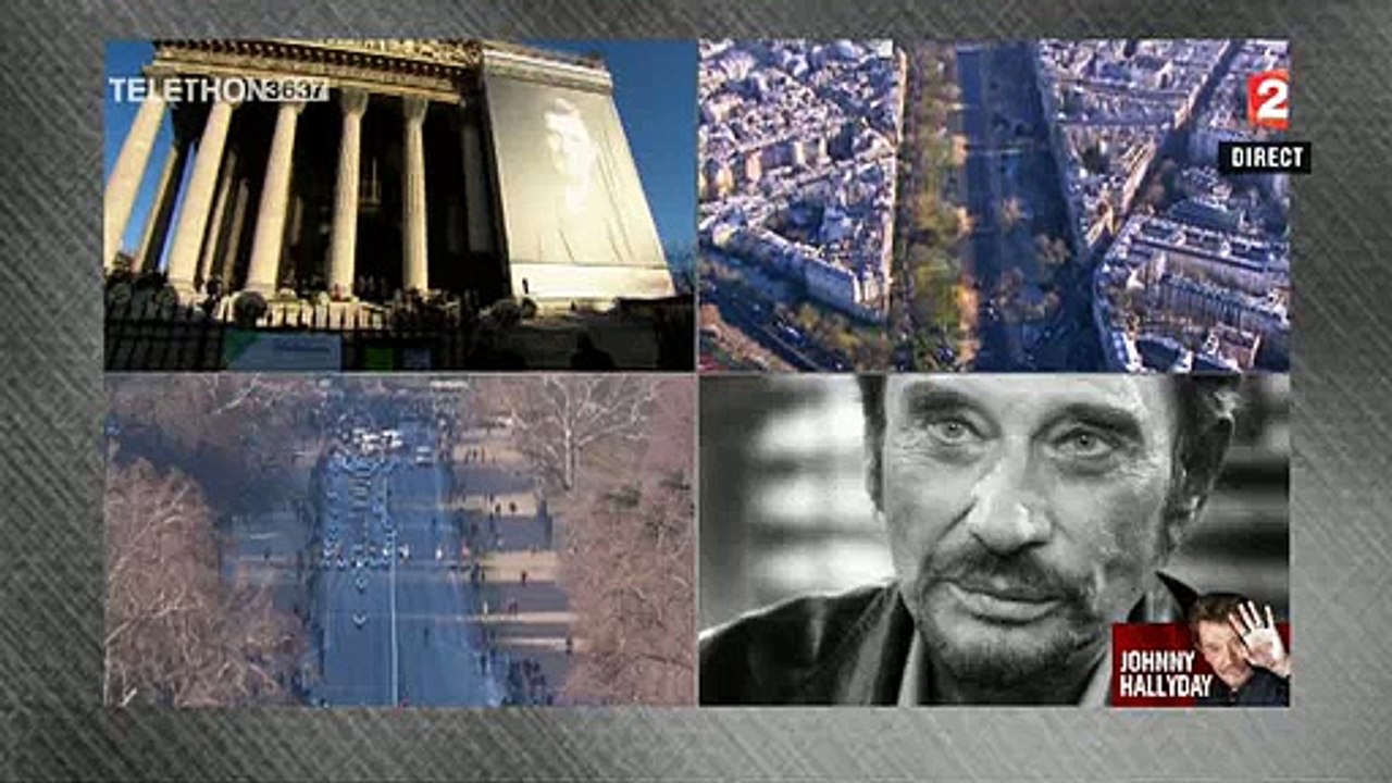 Regardez la descente des Champs-Elysées du cercueil de Johnny Hallyday mise en musique par France 2