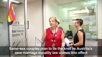 Gay couples register weddings on day one of marriage equality