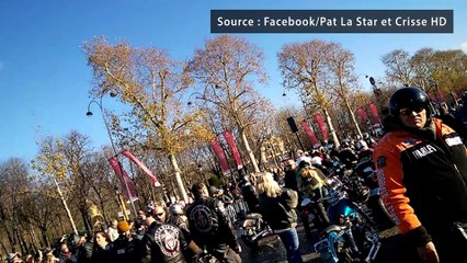 Avec les bikers dans le cortège suivant Johnny Hallyday (1)