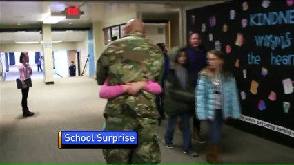 Army Dad Returning Home from Deployment Surprises His Kids at School