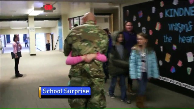 Army Dad Returning Home from Deployment Surprises His Kids at School