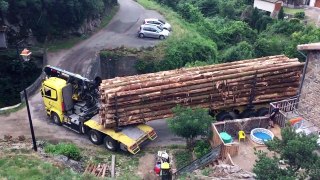 Logging truck crossing bridge like a boss Funny Video