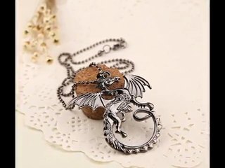 Hot Game Of Thrones Retro Black Targaryen Dragon Chain Pendant Necklace