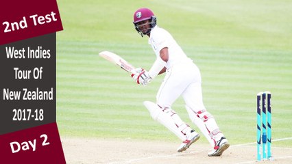 New Zealand vs West Indies | 2nd Test | Day 2 | 10 Dec 17 | Kraigg Brathwaite Fifty & Shannon Gabriel Four Wkts | Highlights