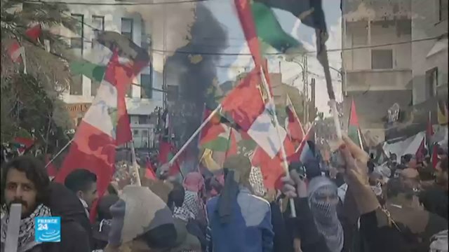 مظاهرة في لبنان أمام السفارة الأمريكية