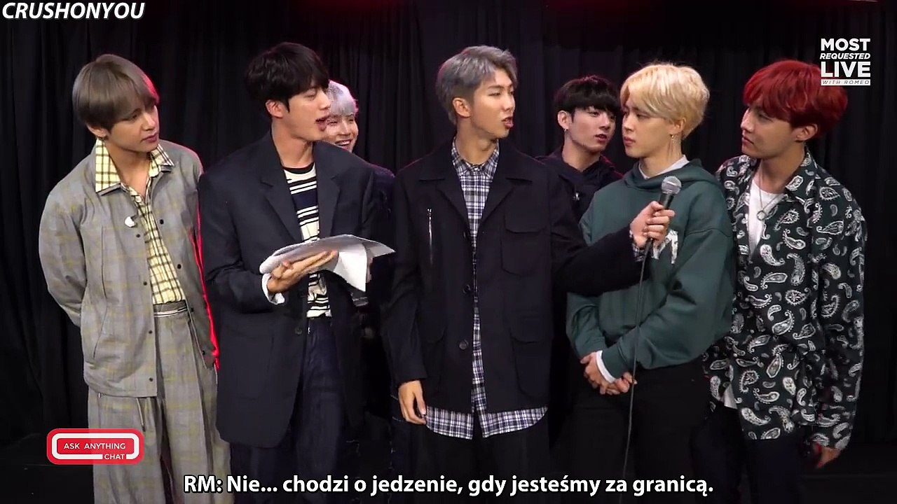 [POLSKIE NAPISY] 171208 BTS Tell The ARMY & The World What They Like To Eat On Tour