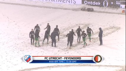 Pays-Bas - Le neige entraine le report du match Utrecht-Feyenoord