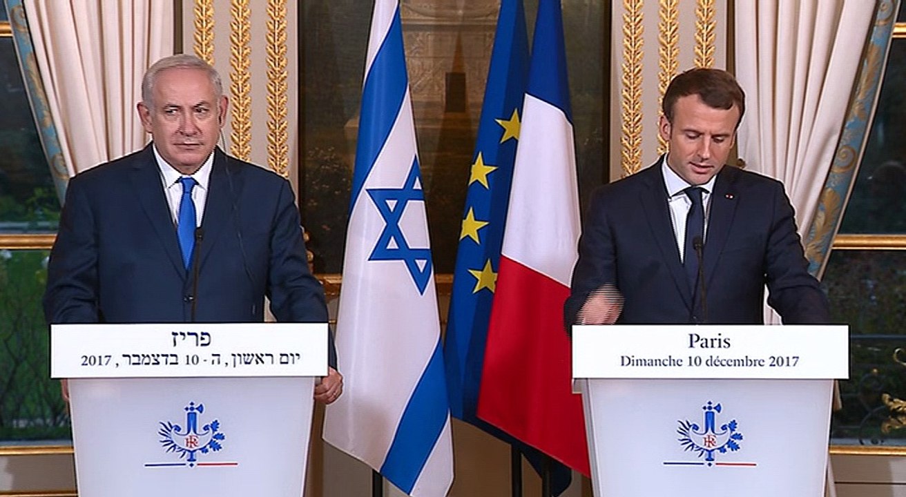 Conférence de presse du Président de la République Emmanuel Macron et du Premier ministre israélien Benyamin Netanyahou