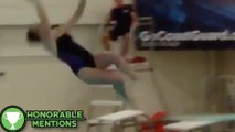 Don't Laugh Challenge! Woman's Leg Gives Out During Diving Competition -HM