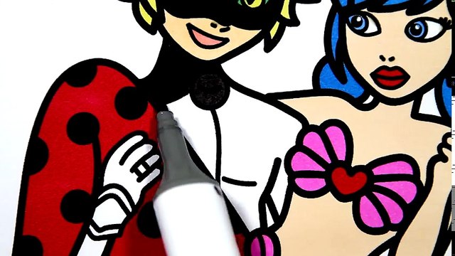 Леди Баг и Супер Кот Раскраска Miraculous Ladybug - Как Нарисовать и Раскрасить ЛедиБаг Русалка