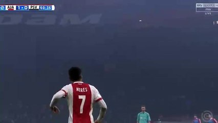 David Neres Goal  - Ajax 1-0 PSV 10-12-2017