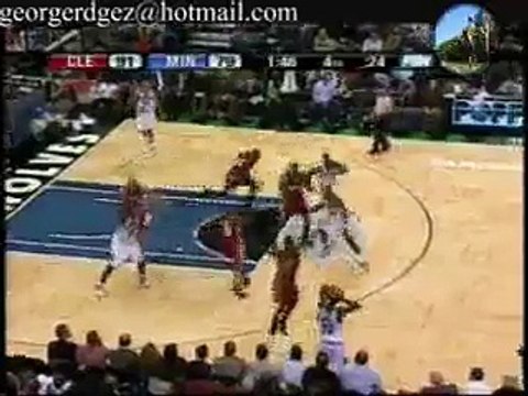 LeBron James makes the steal and soars down the court for a