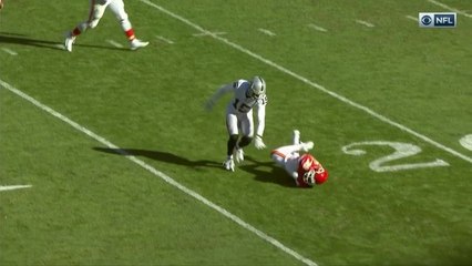 Carr's pass goes soaring upward, Terrance Mitchell picks it off