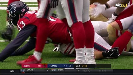 Kyle Juszczyk fights down field for a strong 31 yards