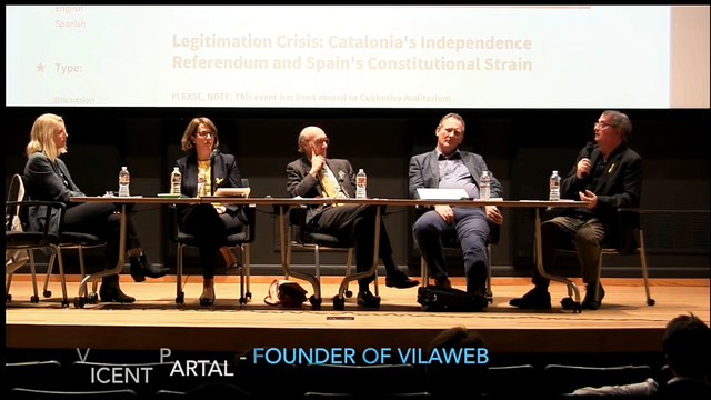 Intervenció de Vicent Partal en el debat a Stanford sobre la situació catalana