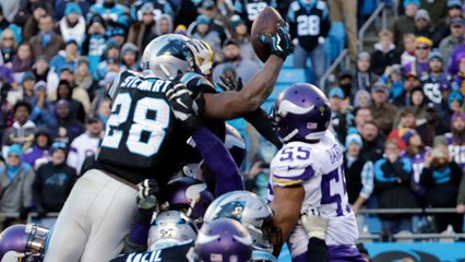 Stewart LEAPS over the pile for 1-yard TD