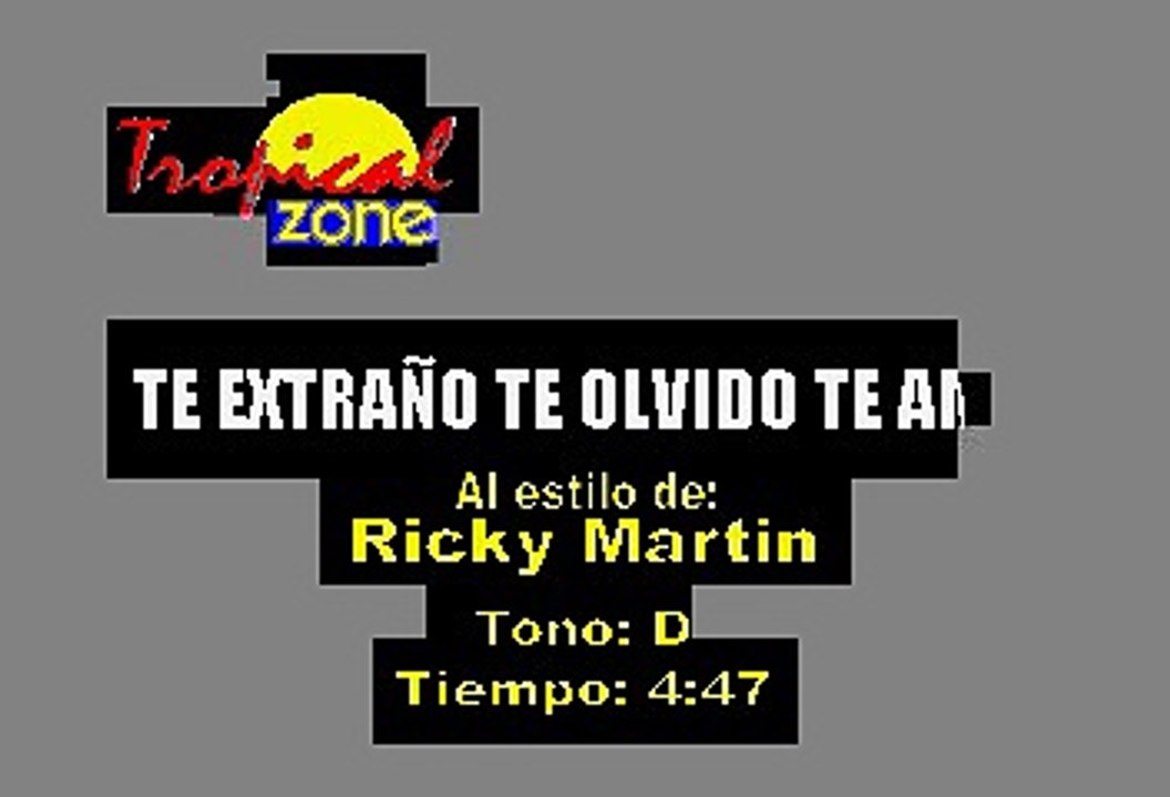 Te Extraño Te Olvido Te Amo - Ricky Martin (Karaoke)