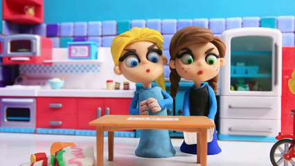 Princess Elsa and Anna They make a cake  Frozen Play Doh Cartoon Stop Motion-SvAHpm66Abg