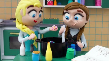 Princess Elsa makes a birthday cake  Frozen Play Doh Cartoon Stop Motion-9LzLFD8l4tE