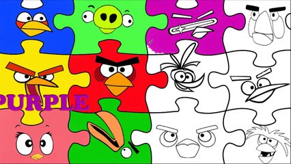 Angry Birds Puzzle Coloring Page For Learning Colors - Learn Colors for Kids-SRQmOavdjsk