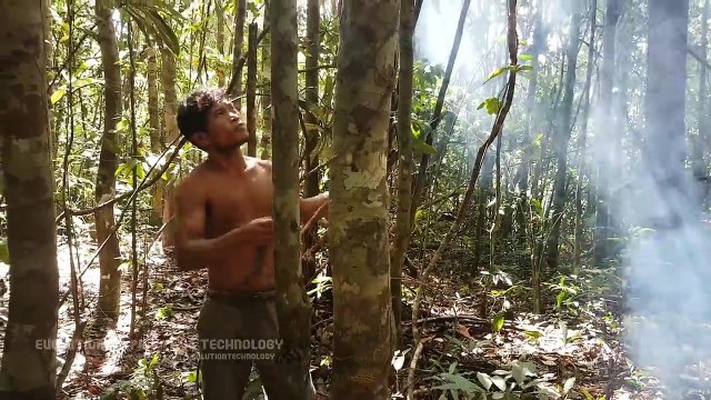 Primitive Technology Make bed shed using vines