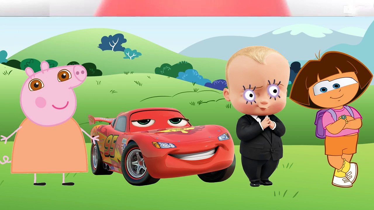 Wrong Eyes Boss Baby Dora Lighting McQueen Mummy Pig Peppa Pig For Learn Colors-I1QhL3yz9Qg