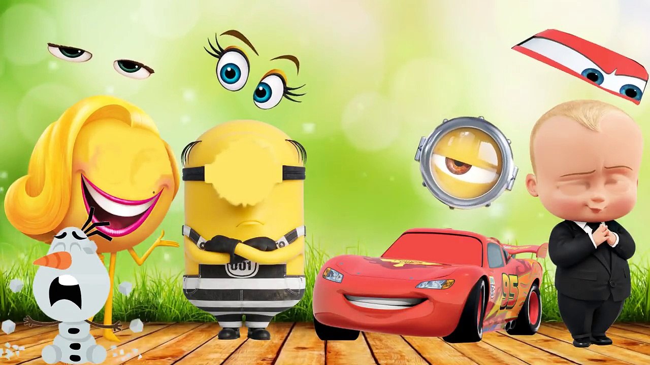 Wrong Eyes Disney Cars McQueen Boss Baby Despicable Me 3 Minion Emoji Movie to Learn Colors For Kids-2kJqN-cCNWc