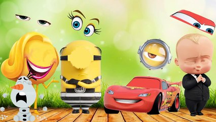 Wrong Eyes Disney Cars McQueen Boss Baby Despicable Me 3 Minion Emoji Movie to Learn Colors For Kids-2kJqN-cCNWc
