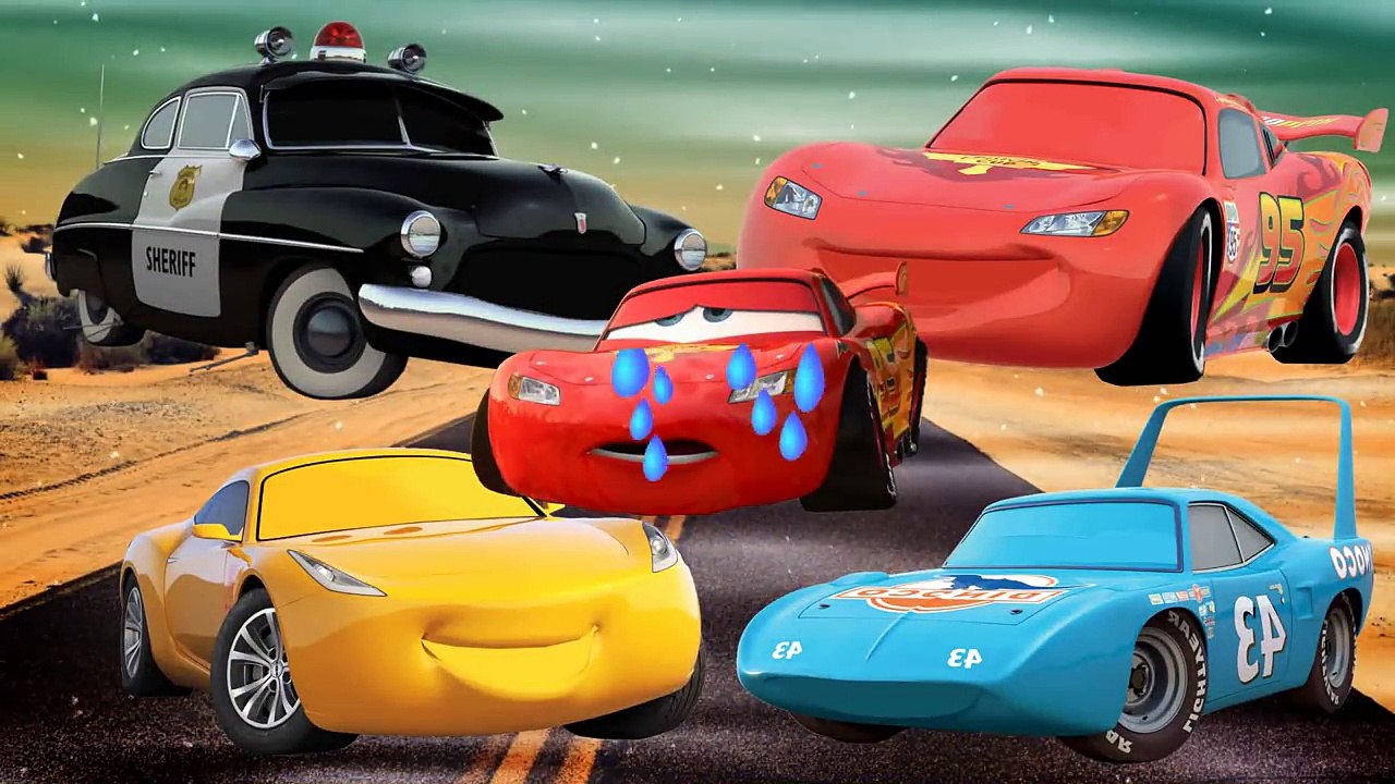 Wrong Face Disney Cars 3 Lighting McQueen KIng Weather Sheriff Cruz Ramirez to Learn Colors For Kids-sDk-oqU0qsc