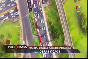 Obras y caos: Pistas rotas se suman al tráfico de fiestas navideñas