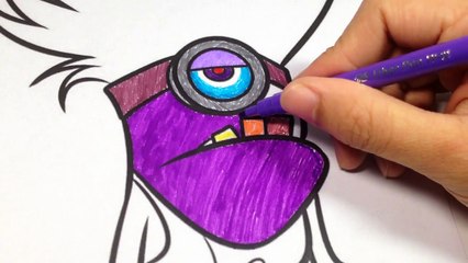 Coloring Crazy Purple Minion - Tô Màu Minion Tím.-UuUoZrEzwLU