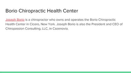 Joseph Borio: Italian Culture and Cuisine