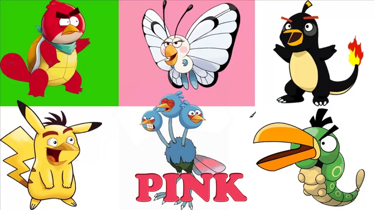 Learn Colors With Angry Birds Transforms into Pokemon Go - Angry Birds Coloring Book-geDisJsLSSg