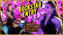 Jacqueline Fernandez Rockstar Entry In A Jeep At Lux Golden Rose Awards 2017 Red Carpet