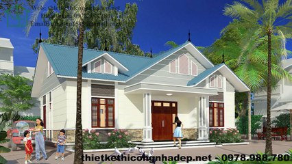 Thiết kế nhà 1 tầng 3 phòng ngủ tại Mộc Châu NDBT1T40