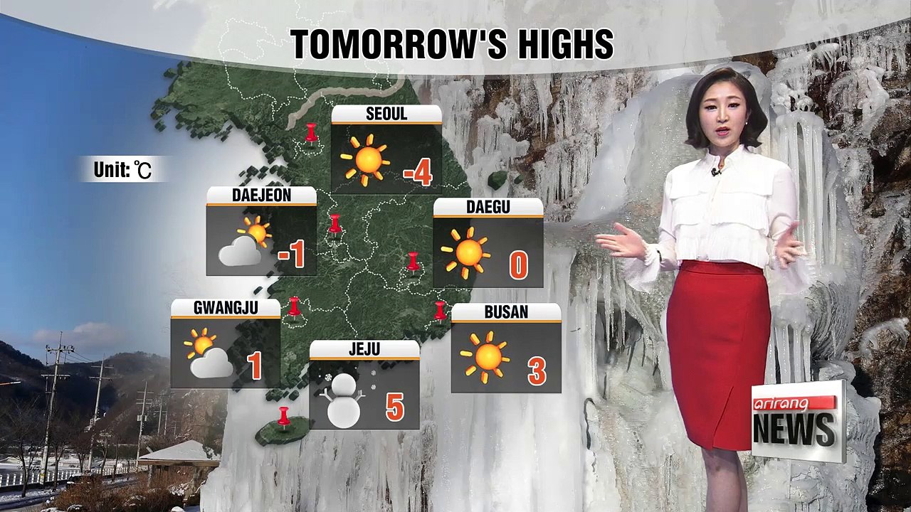 Sunny but freezing weather in Seoul tomorrow, while heavy snow falls down south _ 121117