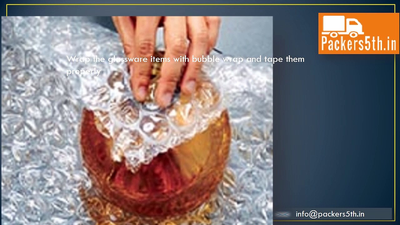 How to pack glassware items.