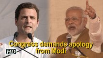 Congress demands apology from Modi