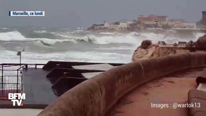 À Nice et Marseille, de fortes vagues s'abattent sur le littoral